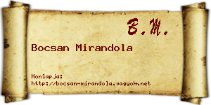 Bocsan Mirandola névjegykártya